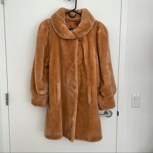 Vintage French Brown Plush Faux Fur Teddy Coat